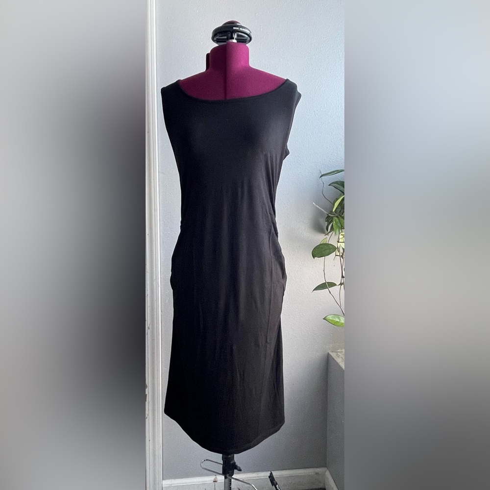 Boutique Black Summer Slinky Dress Women’s Sz L NWOT
